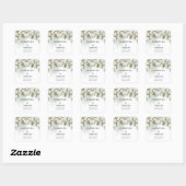 Sticker Carré Roses blanches romantiques Eucalyptus et mariage d (Feuille)