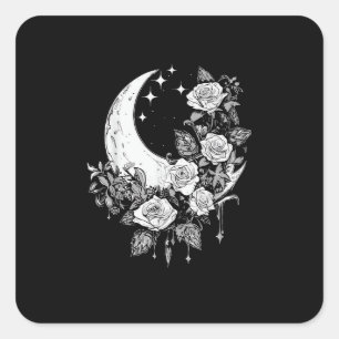 Sticker Carré Roses de lune - Goth romantique - Whimsigoth Witch
