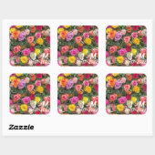 Sticker Carré Roses mariages (Feuille)