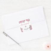 Sticker Carré Roses roses en aquarelle rose blush - l'amour est (Enveloppe)