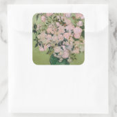 Sticker Carré Roses roses (F682) Van Gogh Art (Sac)