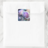 Sticker Carré Roses roses iridescents en gros plan (Sac)