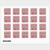 Sticker Carré Roses roses roses Dream Poem (Feuille)