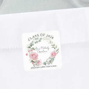 Sticker Carré Roses roses roses modernes Classe de fin d'études
