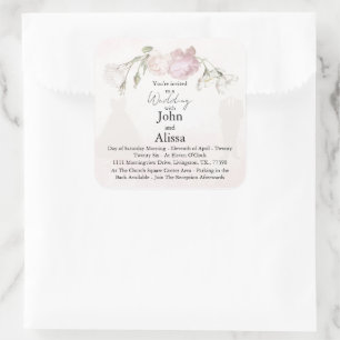 Sticker Carré Roses Roses Tendres & Collection des Mariés