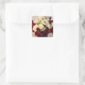Sticker Carré Roses rouges et blancs (Sac)