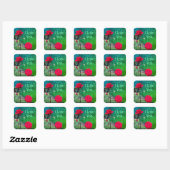 Sticker Carré Roses Rouges Fleur Je T'Aime (Feuille)