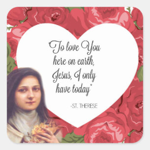 Sticker Carré Roses rouges victoriens vintages de St Therese