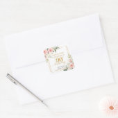 Sticker Carré Roses rustiques rose rousse eucalyptus 90e anniver (Enveloppe)