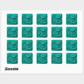 Sticker Carré roses turquoises (Feuille)