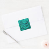 Sticker Carré roses turquoises (Enveloppe)