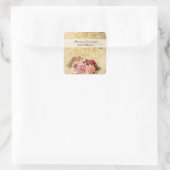 Sticker Carré Roses vintages (Sac)
