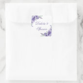 Sticker Carré Roses violets | Elégante aquarelle florale Boho (Sac)