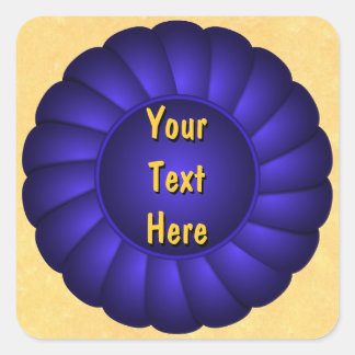 Sticker Carré Rosette de ruban bleu pour personnaliser