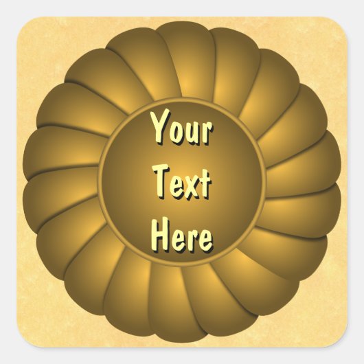 Sticker Carré Rosette de ruban jaune pour personnaliser (Devant)