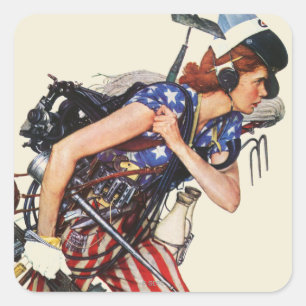 Sticker Carré Rosie à la délivrance