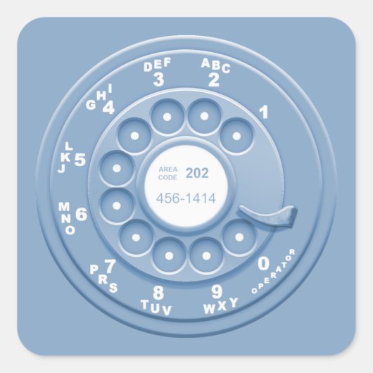 Sticker Carré Rotary Faux -blu (Devant)