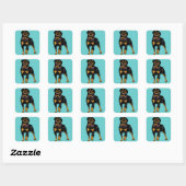 Sticker Carré rottweiler (Feuille)