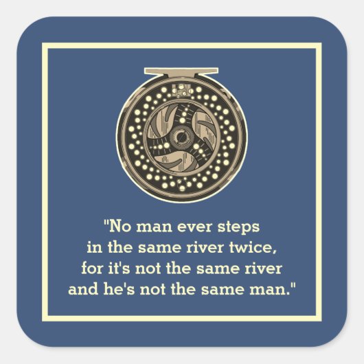 Sticker Carré Roue de pêche à la mouche pour pêcheurs pêcheurs p (Devant)