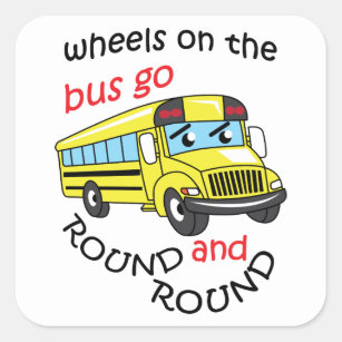 Sticker Carré Roues dans le bus