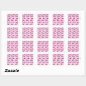 Sticker Carré Roues roses chaudes Voitures anciennes Camions Sco (Feuille)