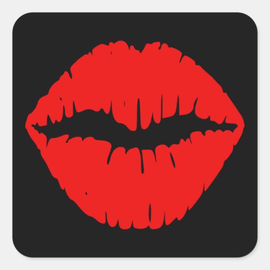 Sticker Carré Rouge à lèvres noir et rouge (Devant)