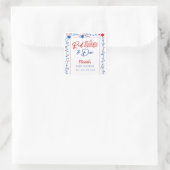 Sticker Carré Rouge blanc et Baby shower dû (Sac)