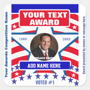 Sticker Carré Rouge, blanc et bleu