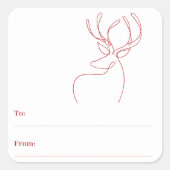 Sticker Carré Rouge blanc rennes abstraits Noël moderne (Devant)