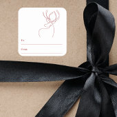 Sticker Carré Rouge blanc rennes abstraits Noël moderne