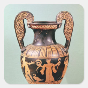 Sticker Carré Rouge-chiffre krater de volute