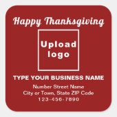 Sticker Carré rouge de Thanksgiving (Devant)