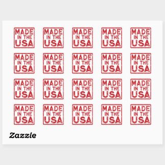 Sticker Carré rouge fabriqué aux Etats-Unis