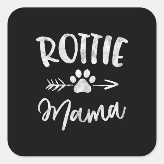 Sticker Carré rouge mama rotweilowner owner dog mama (Devant)