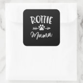 Sticker Carré rouge mama rotweilowner owner dog mama (Sac)