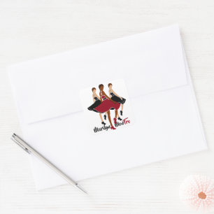 Sticker Carré rouge Marilyn MonFRO AFRoCA Afrique noire femme