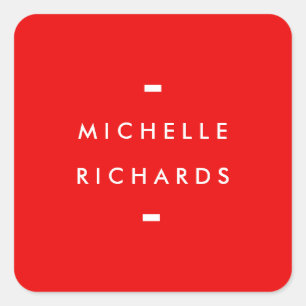 Sticker Carré Rouge Moderne et Simple