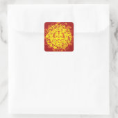 Sticker Carré Rouge or jaune double bonheur Mariage chinois (Sac)