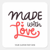 Sticker Carré rouge personnalisé Fabriqué avec amo (Devant)