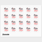 Sticker Carré rouge personnalisé Fabriqué avec amo (Feuille)