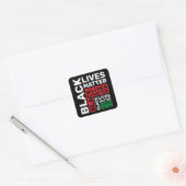 Sticker Carré rouge vert BLM Black Lives Matt (Enveloppe)