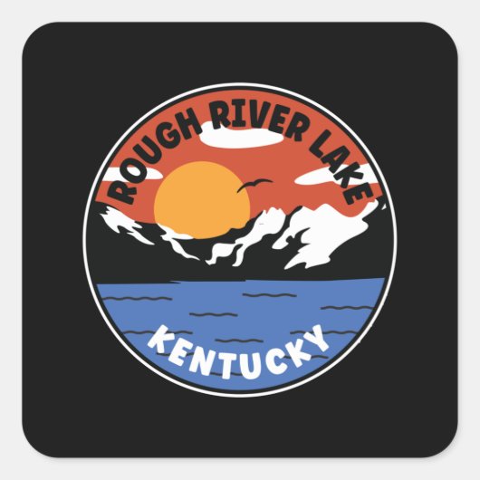 Sticker Carré Rough River Lake Kentucky Sunset (Devant)