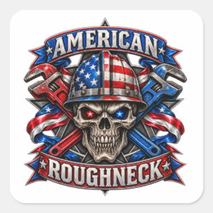 STICKER CARRÉ ROUGHNECK AMÉRICAIN