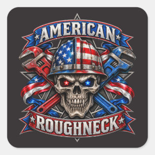 STICKER CARRÉ ROUGHNECK AMÉRICAIN