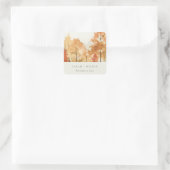 Sticker Carré Rouille Orange Jaune Automne Arbre Automne Mariage (Sac)