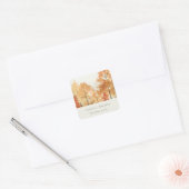 Sticker Carré Rouille Orange Jaune Automne Arbre Automne Mariage (Enveloppe)