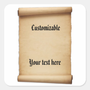 Sticker Carré Rouleau de proclamation de parchemin