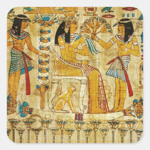 Sticker Carré Rouleau Heirogliphics de tapisserie d'Egypte