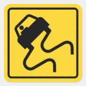 Sticker Carré Route glissante quand il fait froid (Devant)