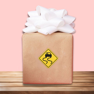 Sticker Carré Route glissante quand il fait froid